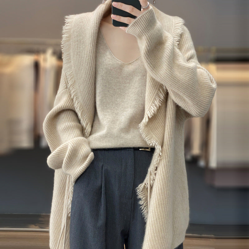 Cardigan con frangette