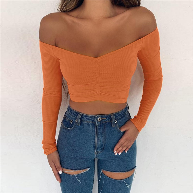 Top a costine spalle scoperte