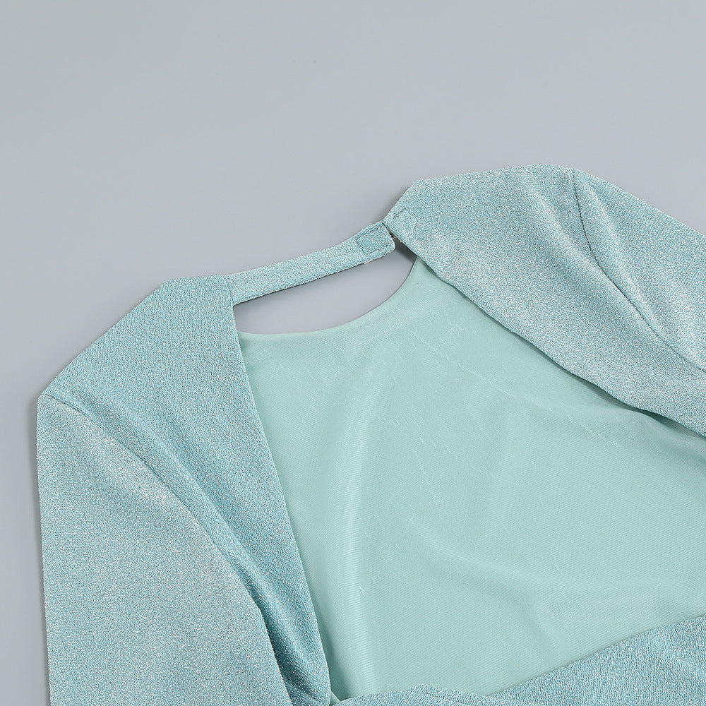 Mini abito in maglia lurex scollo sulla schiena