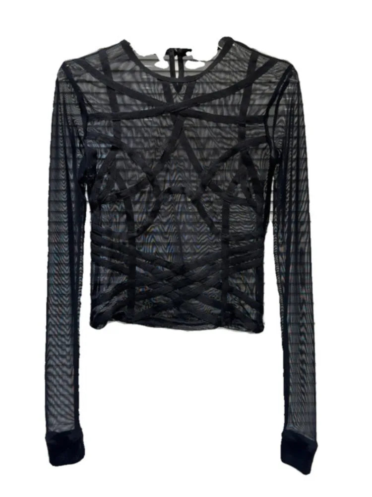 Maglia velo e velluto